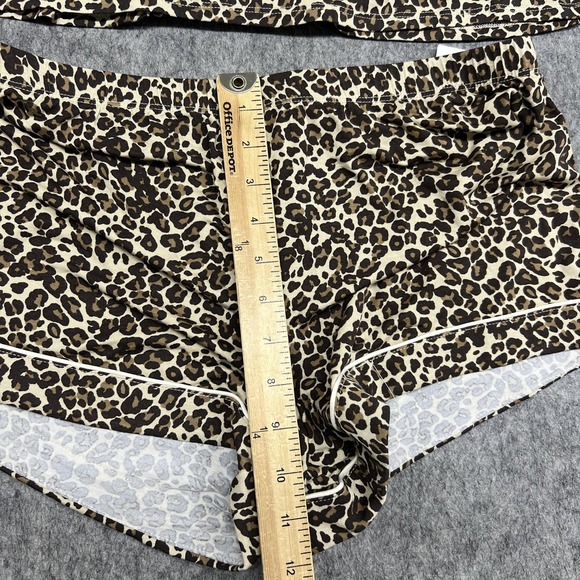 Nordstrom Pajama Set Womens S Beige Leopard Spots Tencel Modal Shorts Relaxed - Picture 13 of 16